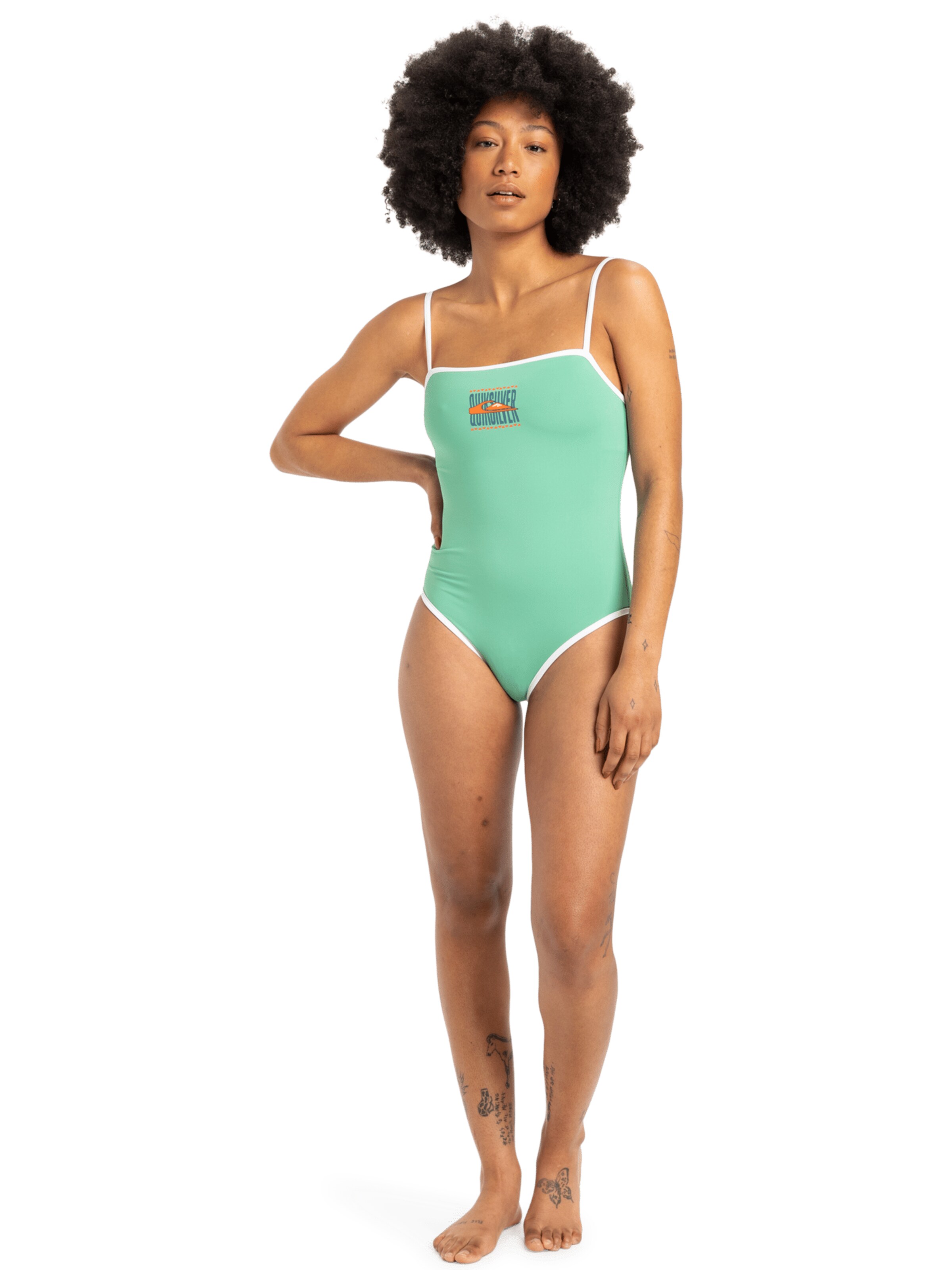 QUIKSILVER T-Shirt Badeanzug 'Veniza' in Grün