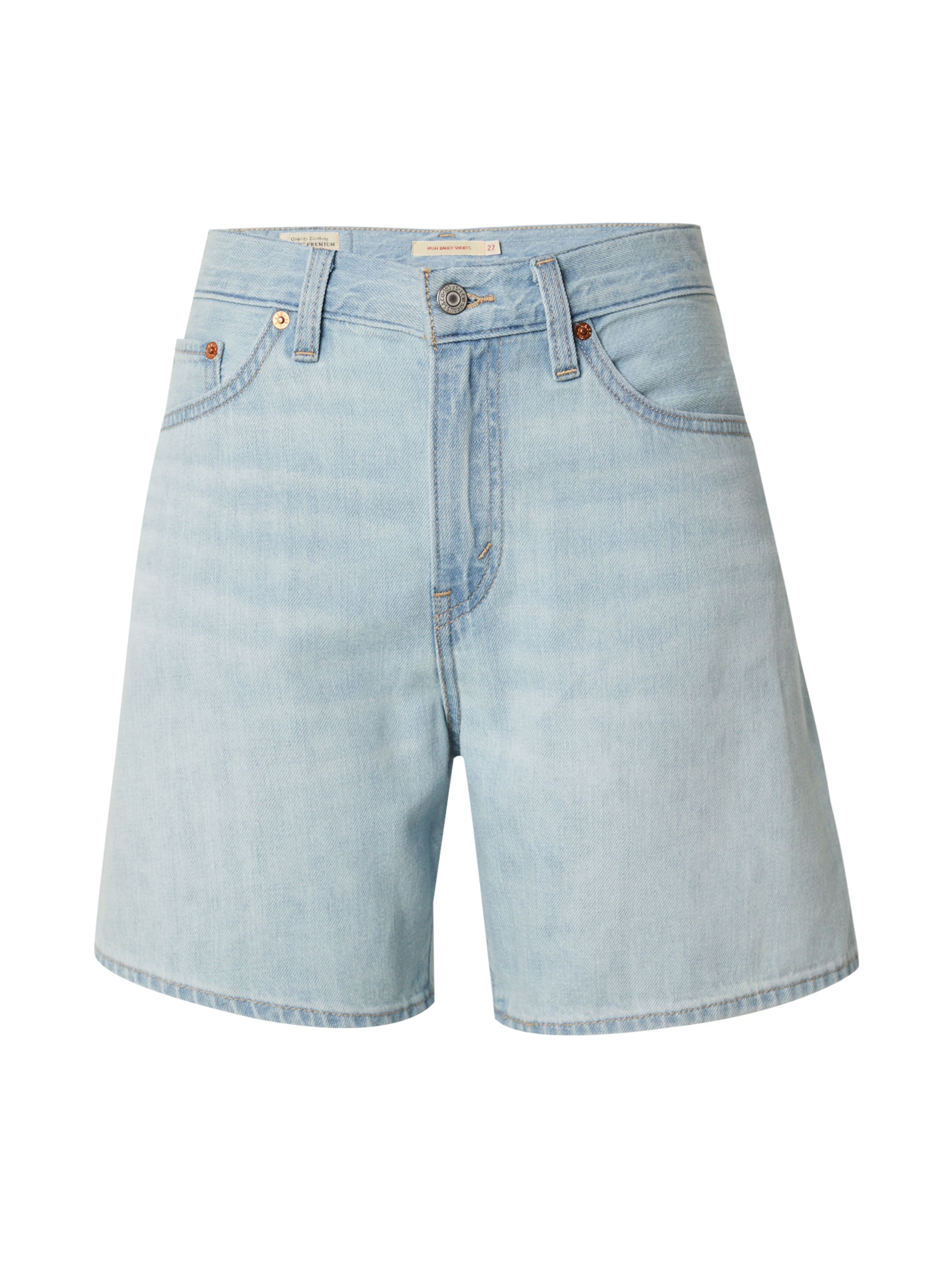 mėlyna LEVI'S ® Džinsai 'HIGH BAGGY SHORT WHERES MY PHO IN LINEN DENIM': priekis