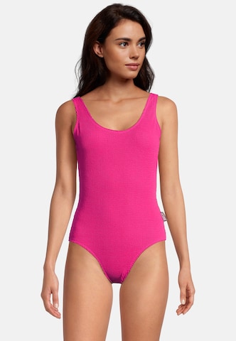 BECO the world of aquasports Bustier Badeanzug 'Crinkle Classic' in Pink: Vorderseite