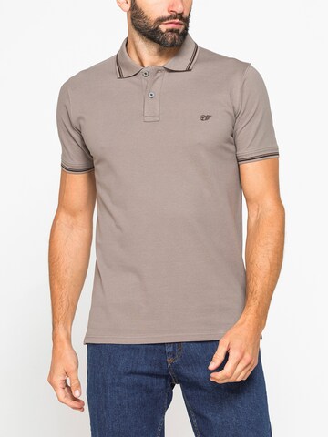 Carrera Jeans Regular Fit Hemd 'Piqué Polo Tipping'‌‌ in Braun: Vorderseite