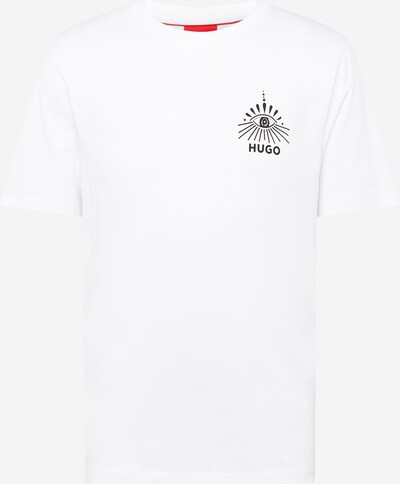 HUGO Shirt 'Dedico' in de kleur Zwart / Wit, Productweergave