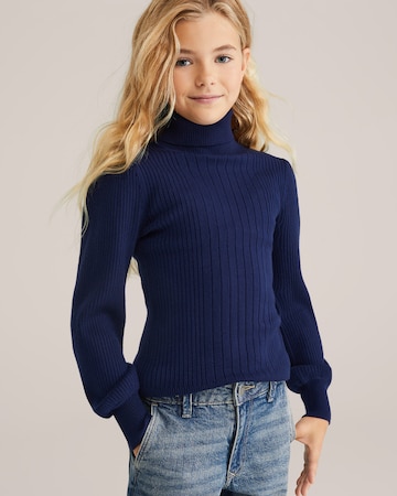WE Fashion Свитер в Синий: спереди