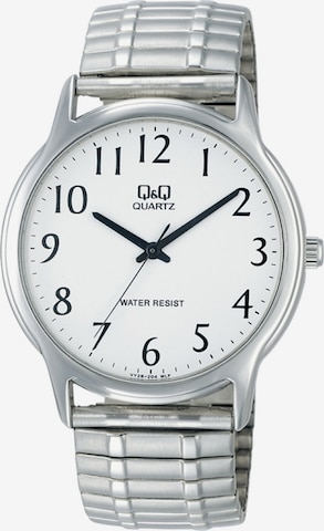 Montre à affichage analogique Q&Q en argent : devant