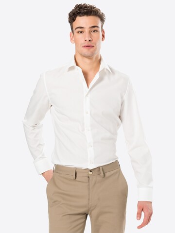 Slim fit Camicia business di SEIDENSTICKER in bianco: frontale