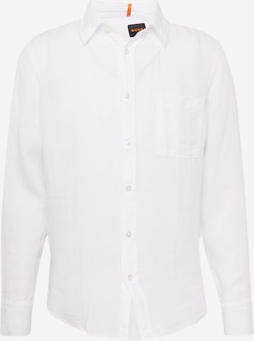 BOSS Orange Regular Fit Skjorte 'Relegant' i hvit: forside