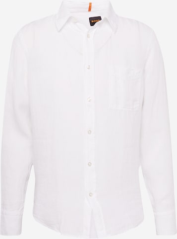 Coupe regular Chemise 'Relegant' BOSS Orange en blanc : devant