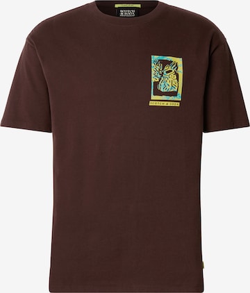 T-Shirt SCOTCH & SODA en marron : devant