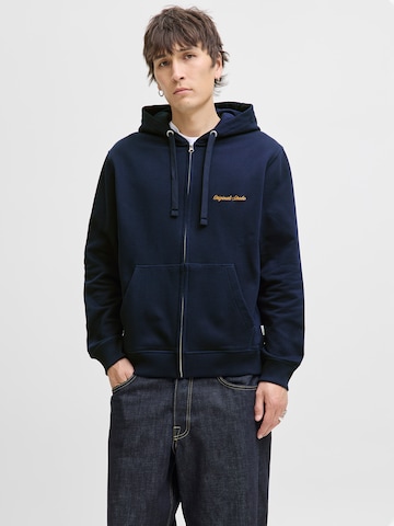JACK & JONES Sweat jacket 'JORNORREBRO' in Blue: front