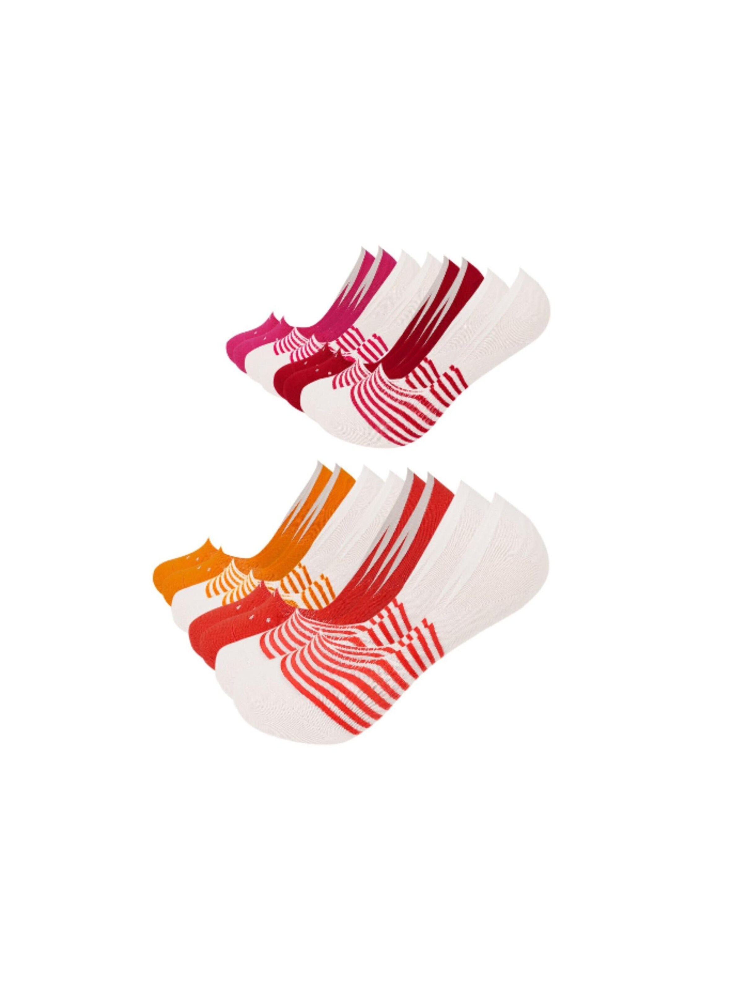 footnote Ankle socks 'Footnote Füßlinge - unsichtbare Low Cut Sneakersocken mit Silikon - 8 Paar' in Red: front