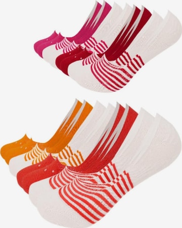 footnote Ankle socks 'Footnote Füßlinge - unsichtbare Low Cut Sneakersocken mit Silikon - 8 Paar' in Red: front