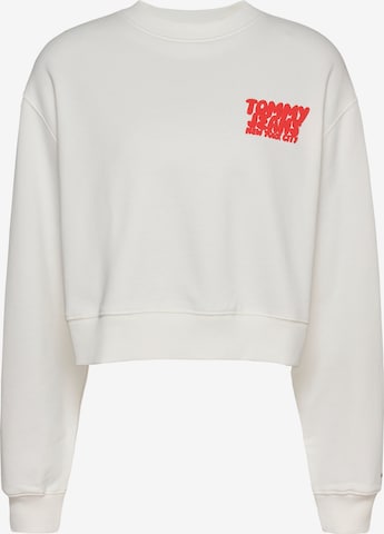 Tommy Jeans Суичър в бяло: отпред