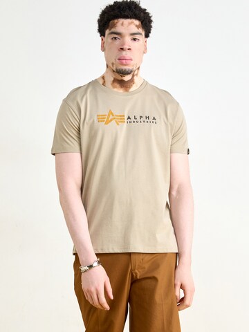 ALPHA INDUSTRIES T-Shirt in Beige: Vorderseite