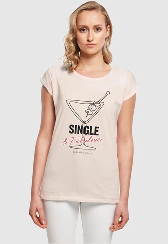 ABSOLUTE CULT T-Shirt 'Sex and the City - Single And Fabulous' in Pink: Vorderseite