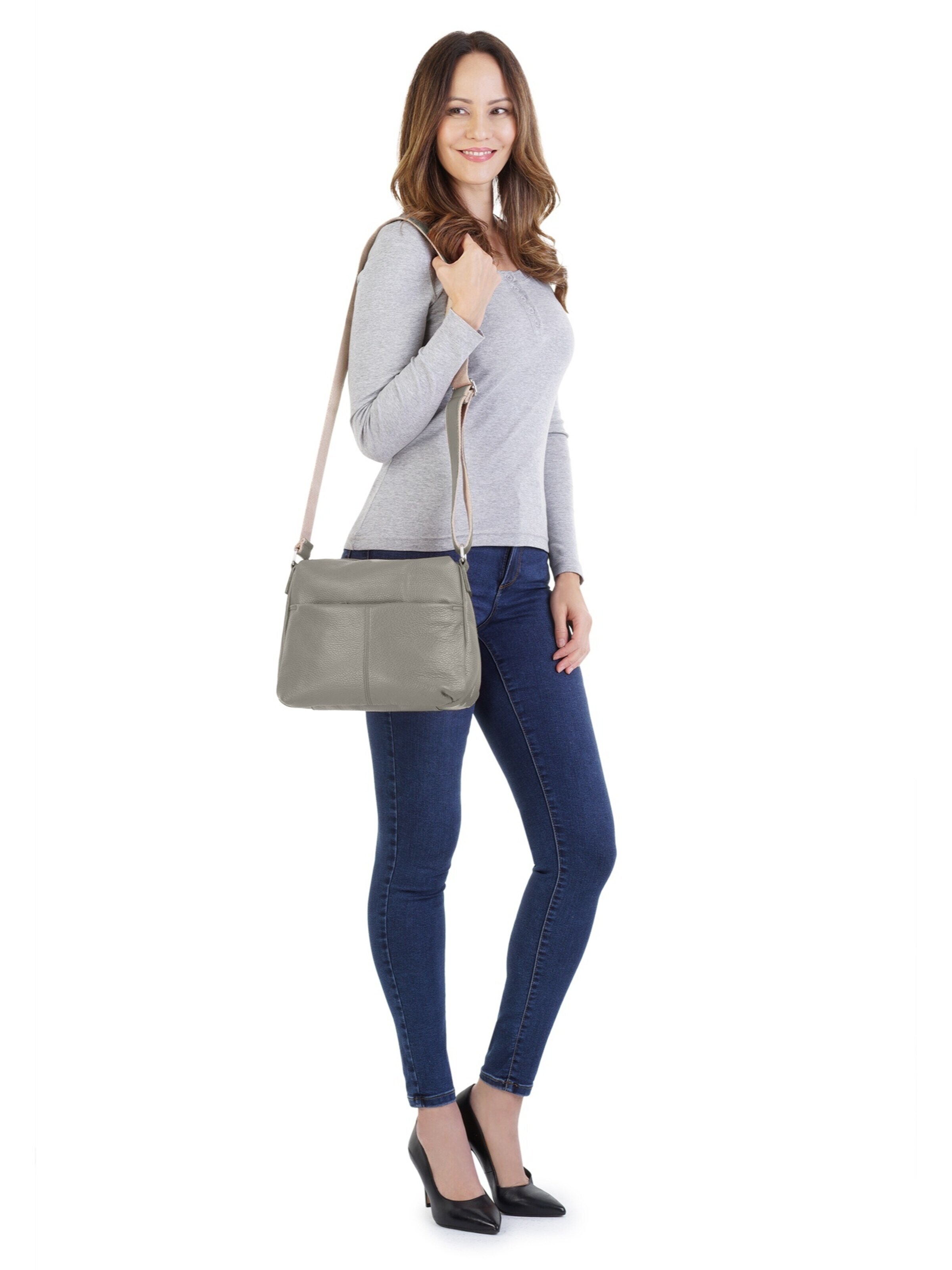 Sac à bandoulière Samantha Look en gris : devant