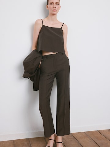 Wide Leg Pantalon à plis 'Tempo' MANGO en marron