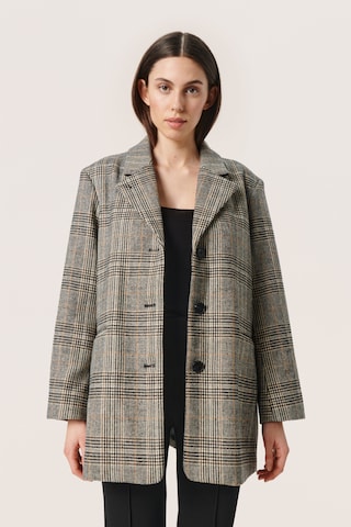 SOAKED IN LUXURY Between-Seasons Coat 'Chicka' in Grey: front