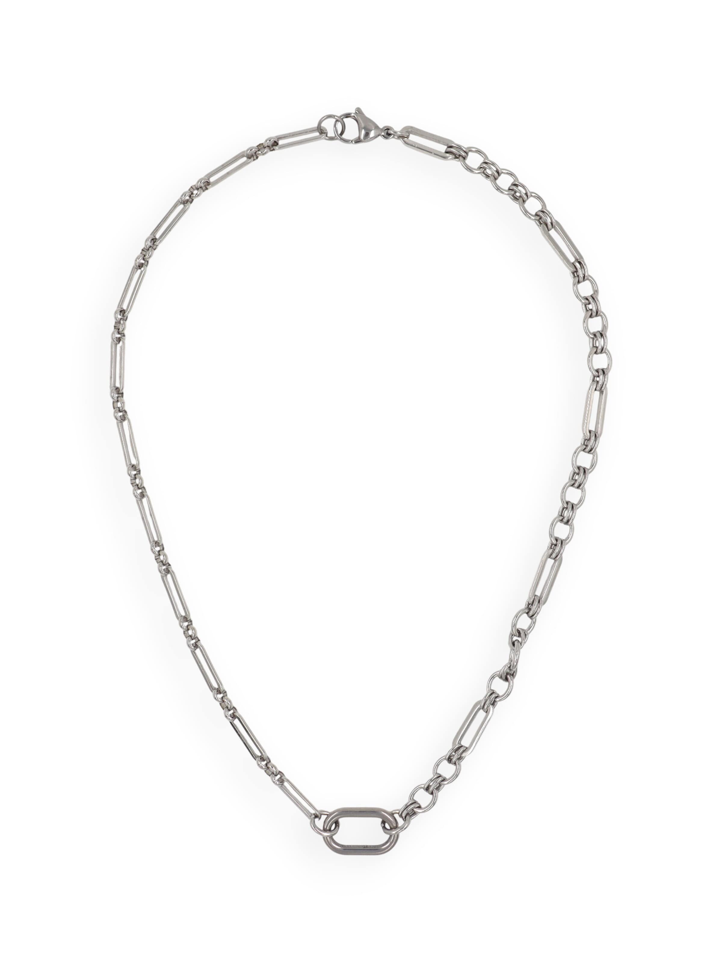 Fräulein Wunder Necklace 'Bicolor Kette Edelstahl M Mix Silber' in Silver: front