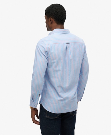 Superdry & Co Slim fit Button Up Shirt 'Oxford' in Blue