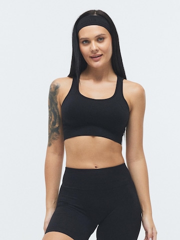 DRILLS Apparel Bustier Sport bh 'XFUNCTION Racer Bra' in Zwart: voorkant