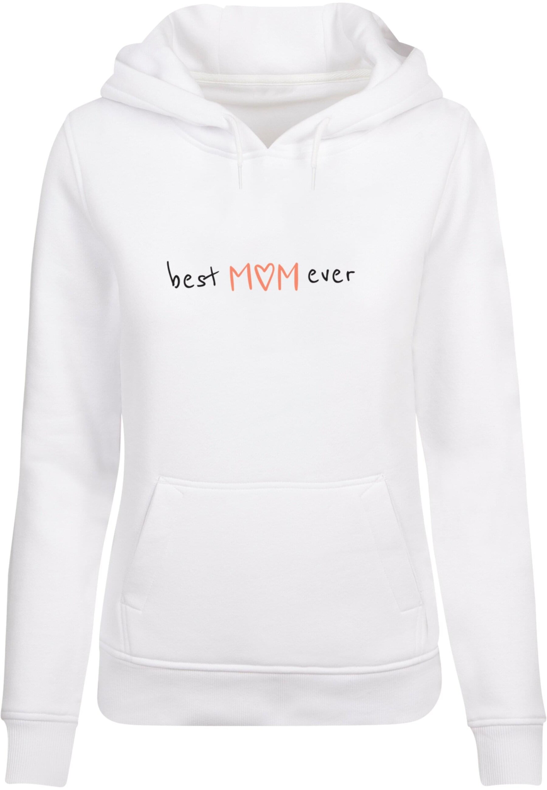 Sweat-shirt 'Mothers Day - Best mom ever' Merchcode en blanc : devant