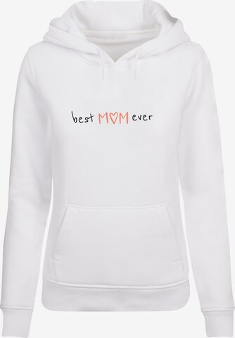 Merchcode Sweatshirt 'Mothers Day - Best mom ever' in Wit: voorkant