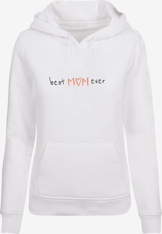 Merchcode Sweatshirt 'Mothers Day - Best mom ever' in Weiß: predná strana