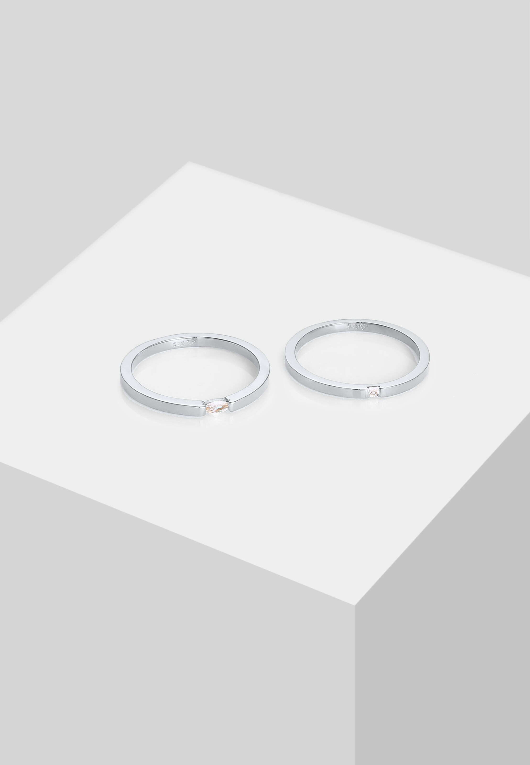 ELLI Jewelry set 'Kristall Ring' in Silver
