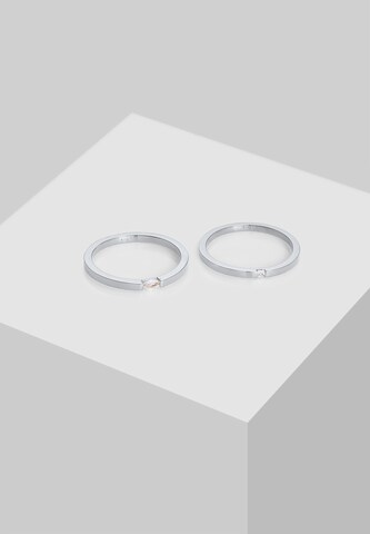 ELLI - Conjunto de joyería 'Kristall Ring' en plata