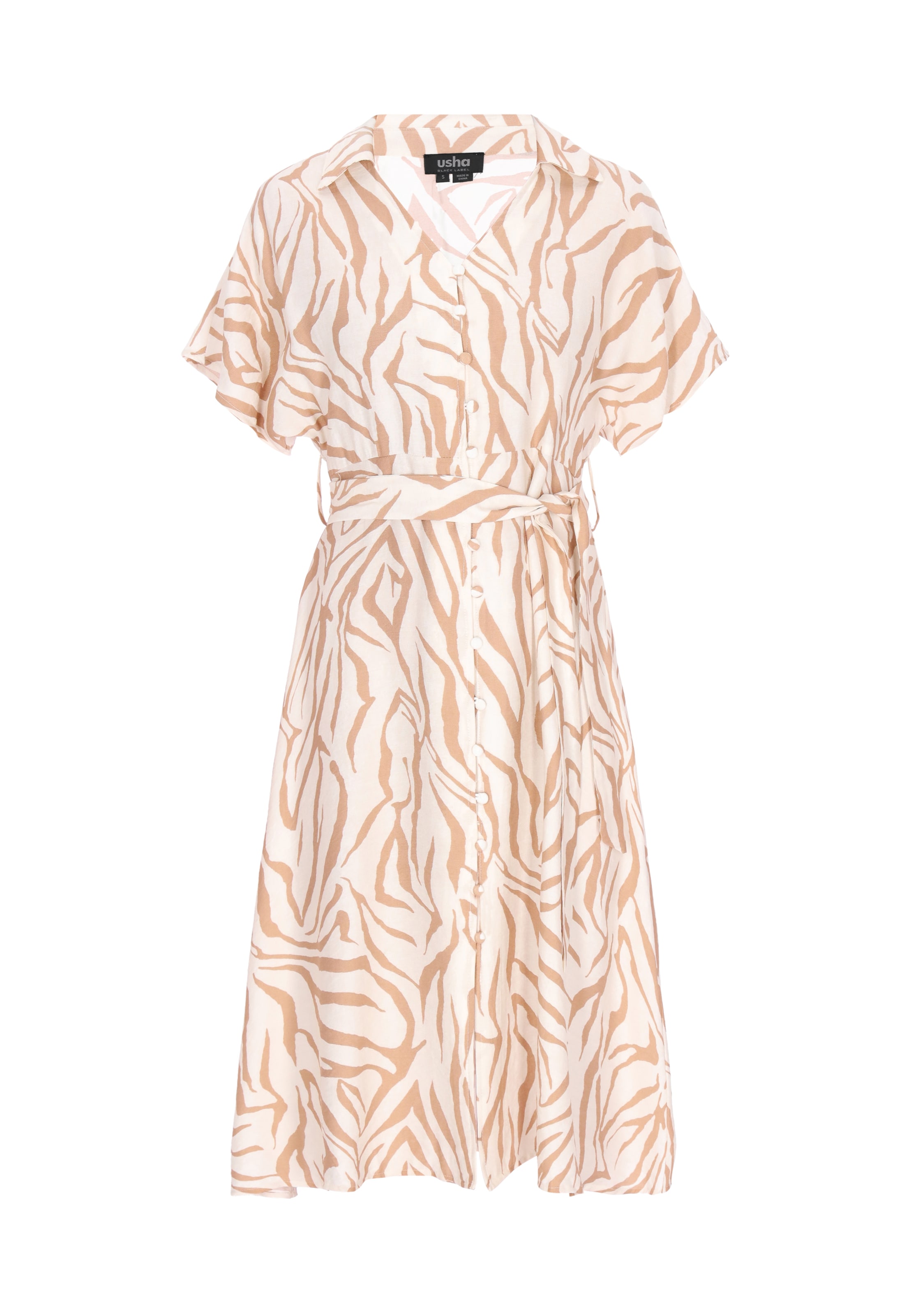 Robe-chemise 'Classic' usha BLACK LABEL en beige : devant