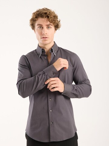 Slim fit Camicia business di 7Camicie in grigio