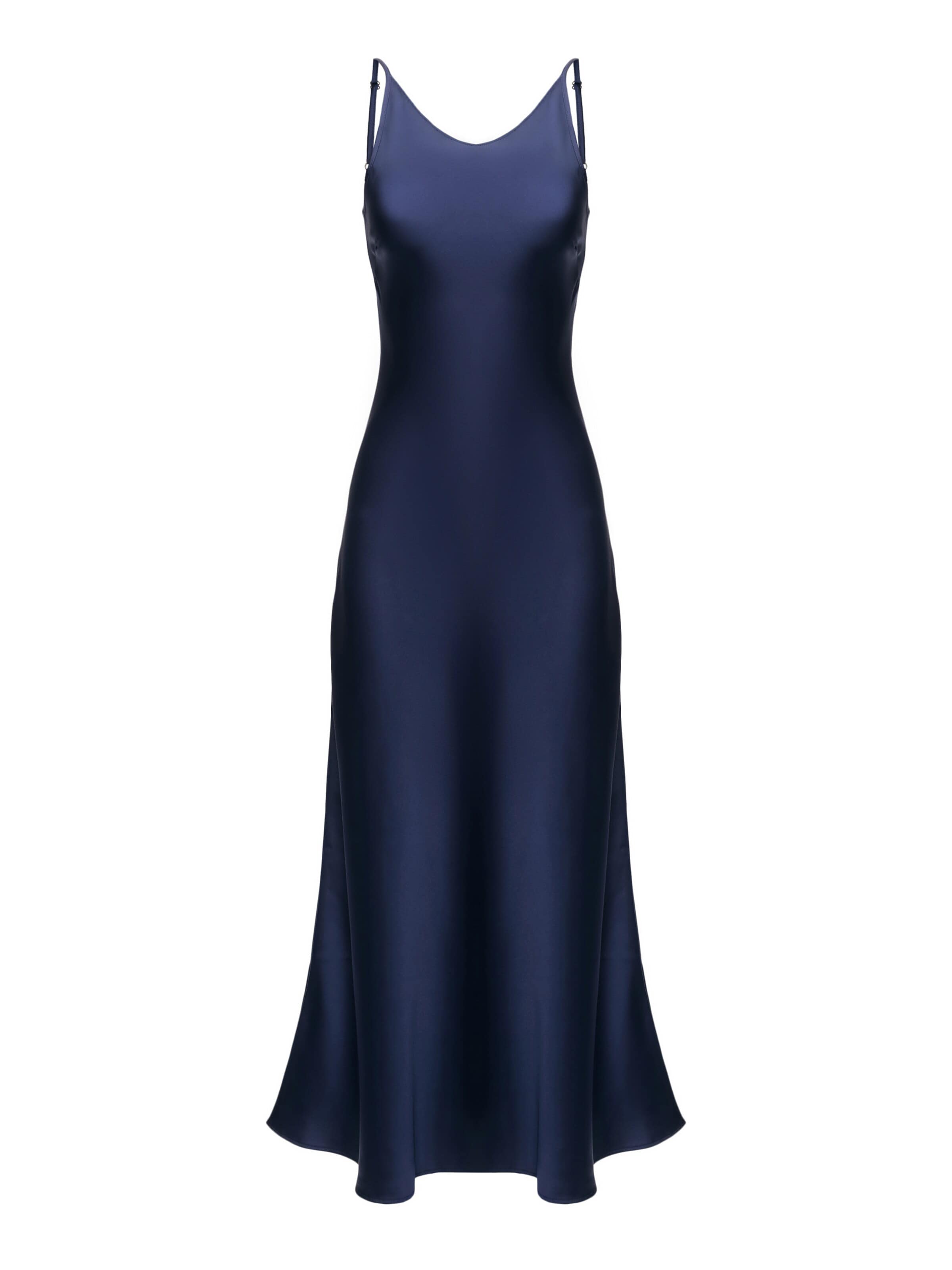 Serena Silueta Mekko 'Midi satin slip dress 'Majestic'' koossa 40 värissä laivastonsininen, Tuotenäkymä