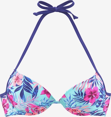 VENICE BEACH - Top de bikini en azul: frente