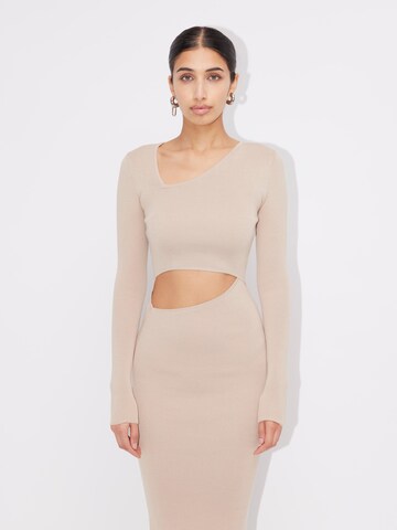 LeGer by Lena Gercke Knit dress 'Katrin' in Beige: front