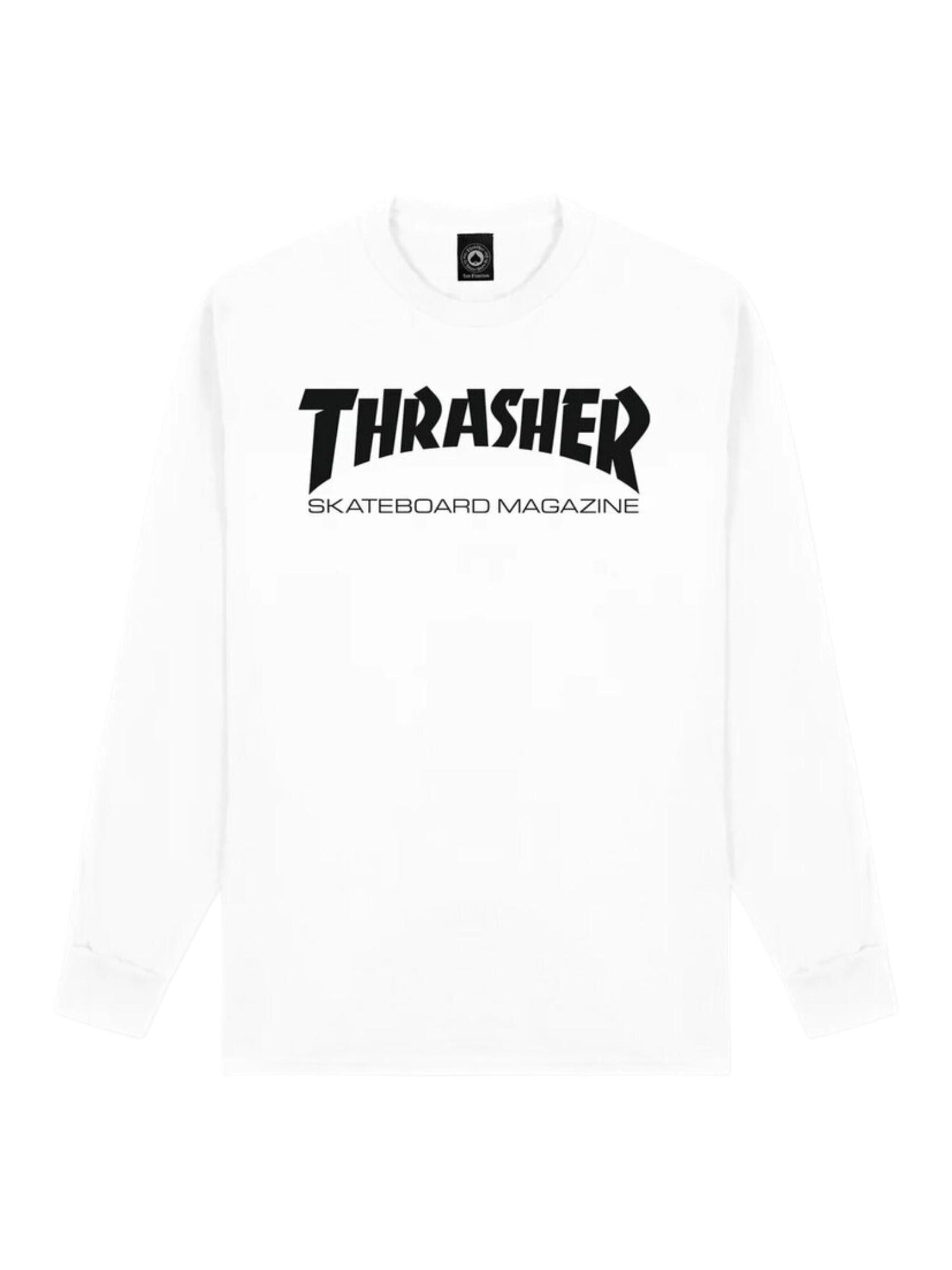 THRASHER Shirt 'SKATE MAG' in Wit: voorkant