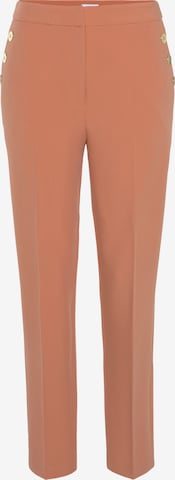 LASCANA Slim fit Pleated Pants in Orange: front