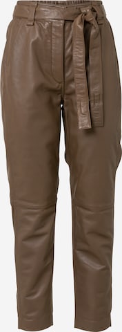 SECOND FEMALE Regular Pants 'Abina' in Brown: front