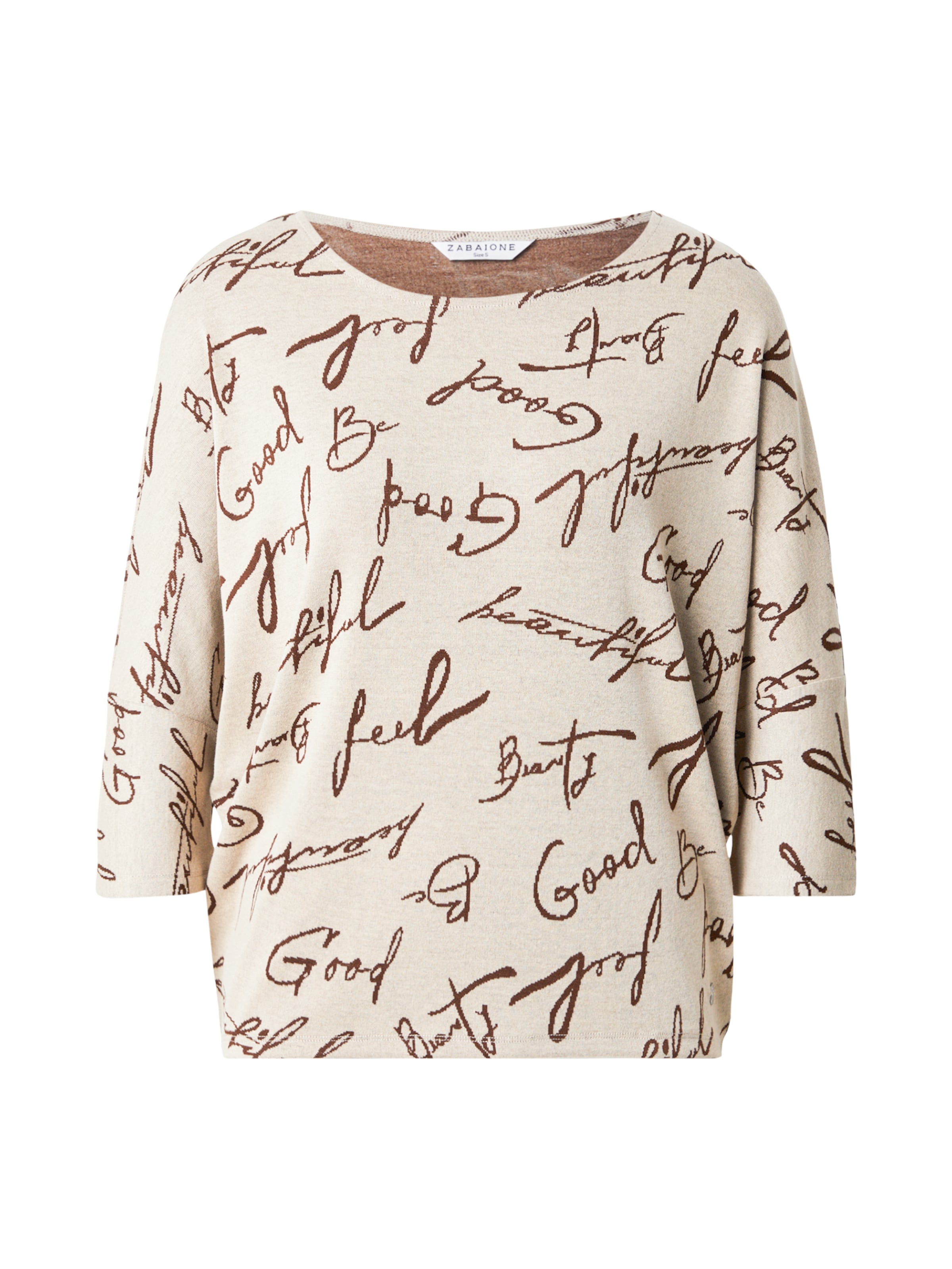 ZABAIONE Svetr 'Le44onie' – béžová: přední strana