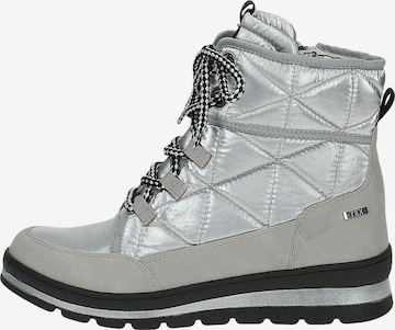 CAPRICE Lace-Up Ankle Boots in Silver