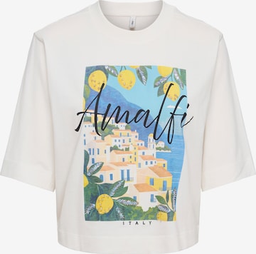 T-shirt 'ONLVEGA' ONLY en blanc : devant