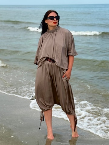 IUnique Bluse 'Grey Viscose Kimono Blouse' in Grau