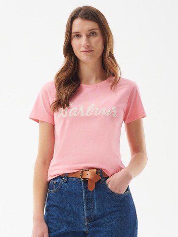 Barbour T-Shirt 'Otterburn' in Pink: Vorderseite