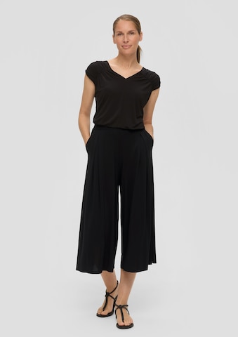 s.Oliver BLACK LABEL Wide leg Broek in Zwart