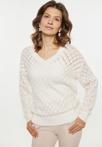 Pull-over Usha en blanc : devant