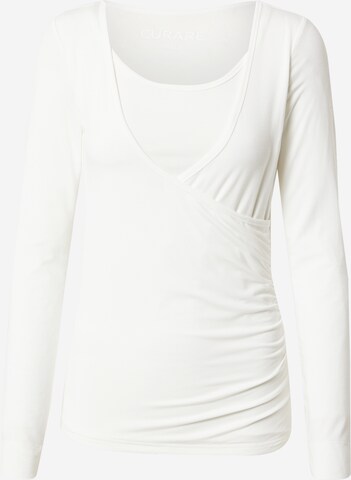 CURARE Yogawear - Camiseta funcional 'Flow' en blanco: frente