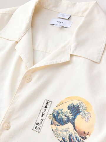 Next Regular fit Button Up Shirt in Beige