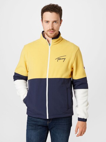 Tommy Jeans Fleece Jacket in Blue: front