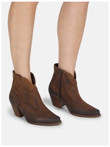 Felmini Wide Fit Booties 'Laredo W034' in Brown: front