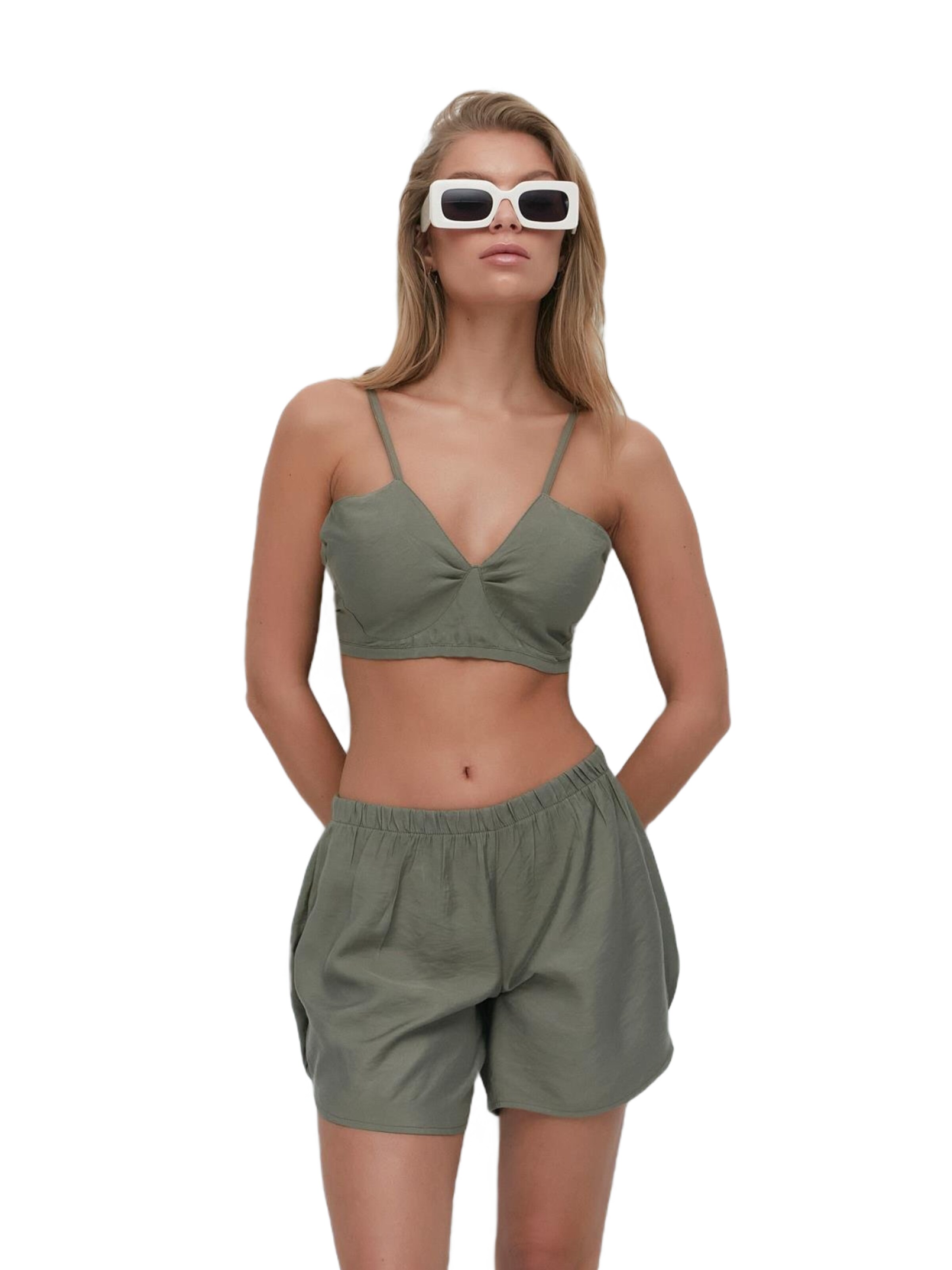 C&City Broekpak in Groen: voorkant