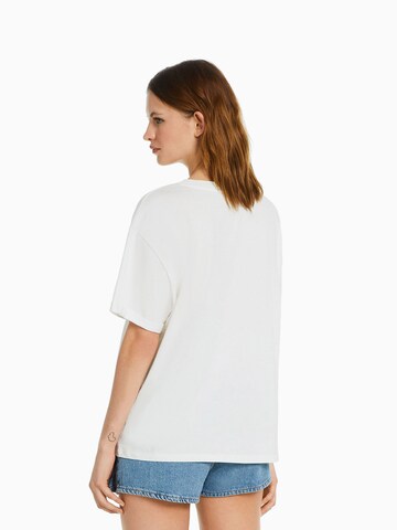 Bershka T-Shirt in Weiß