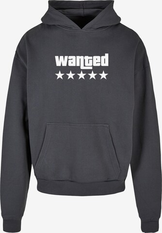 Merchcode Sweatshirt 'Wanted' in Grey: front